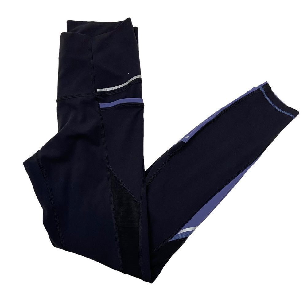 Ladies Maia Active Black Mesh Cut Out Athletic Leggings Size Small